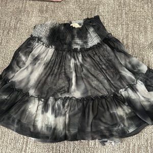 Black and white watercolor skirt